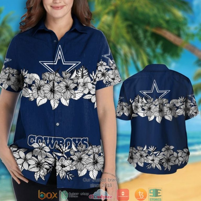 Dallas Cowboys Hibiscus Flower Line Hawaiian Shirt, Short - Hot Sale 2025 Dallas Cowboys Hibiscus Flower Line Hawaiian Shirt, Short - Hot Sale 2025