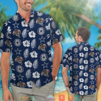 Dallas Cowboys Leaf Hibiscus Pattern Hawaiian Shirt, Short - Hot Sale 2025