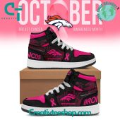 Denver Broncos October Breast Cancer Awareness Month Air Jordan 1 Sneaker - soulcals.com