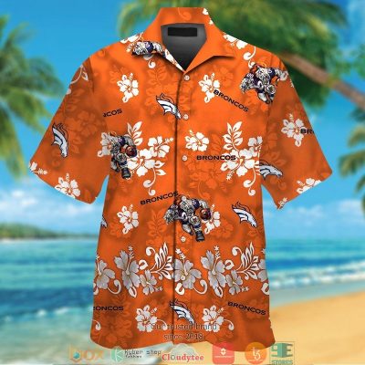 Denver Broncos Hibiscus Flower Orange Hawaiian Shirt, Short - Hot Sale 2025