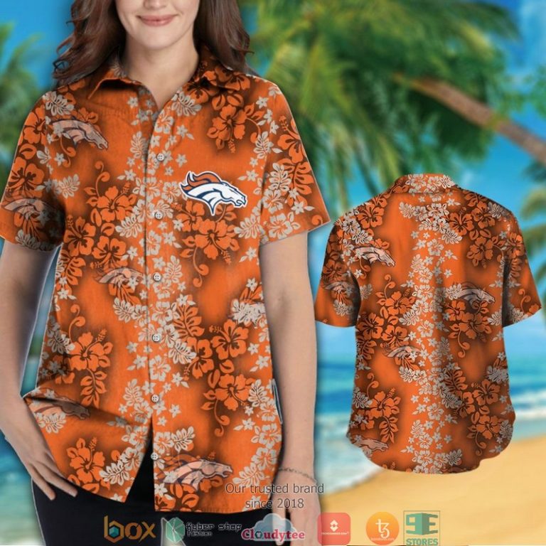 Denver Broncos Hibiscus Flower Pattern Hawaiian Shirt, Short - Hot Sale 2025