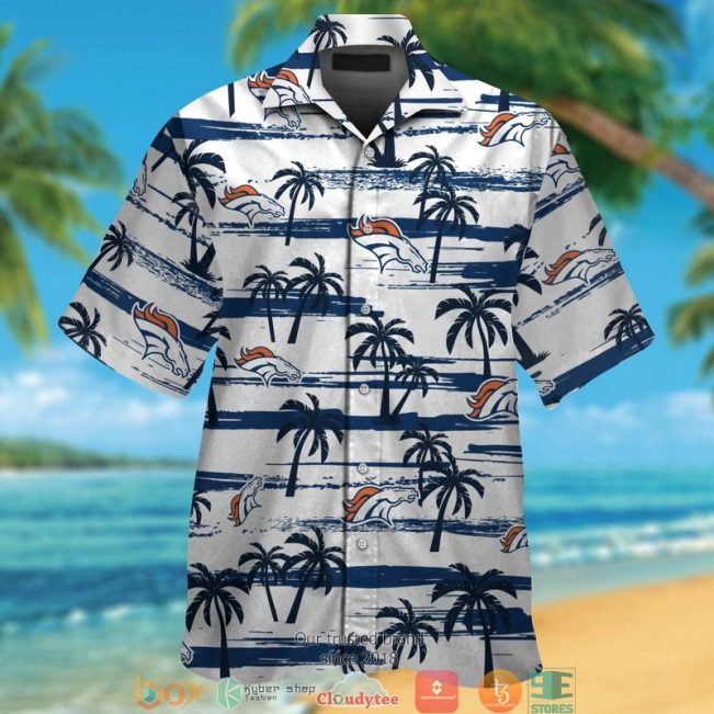 Denver Broncos Navy Coconut White Hawaiian Shirt, Short - Hot Sale 2025
