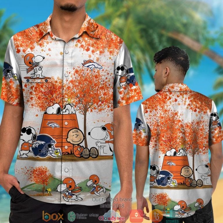 Denver Broncos Snoopy And Charlie Brown Autumn Hawaiian Shirt, Short - Hot Sale 2025