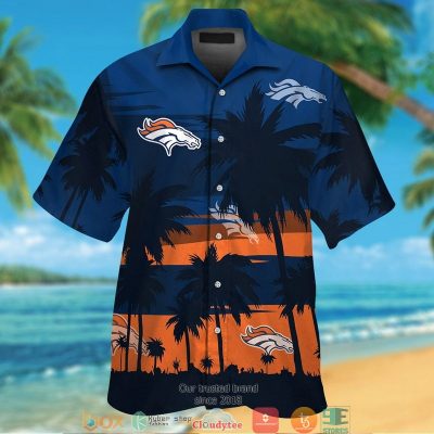 Denver Broncos Coconut Island Navy Orange Hawaiian Shirt, Short - Hot Sale 2025