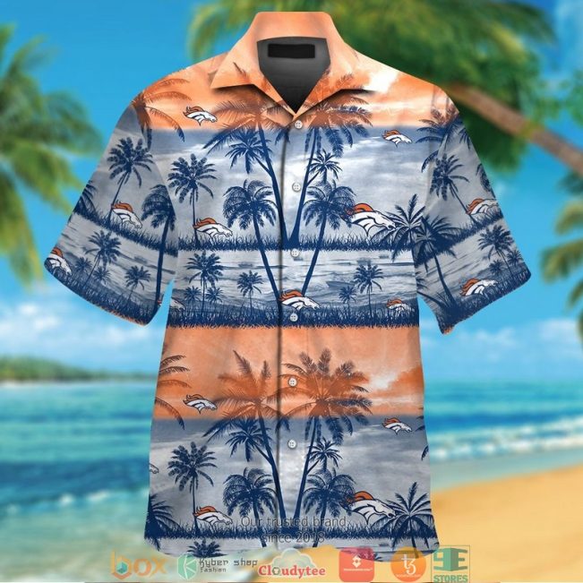 Denver Broncos Coconut Island Orange Blue Hawaiian Shirt, Short - Hot Sale 2025