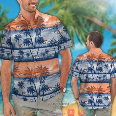 Denver Broncos Coconut Island Orange Blue Hawaiian Shirt, Short - Hot Sale 2025