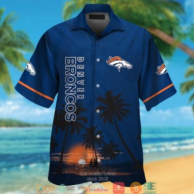 Denver Broncos Coconut Island Night Moon Hawaiian Shirt, Short - Hot Sale 2025