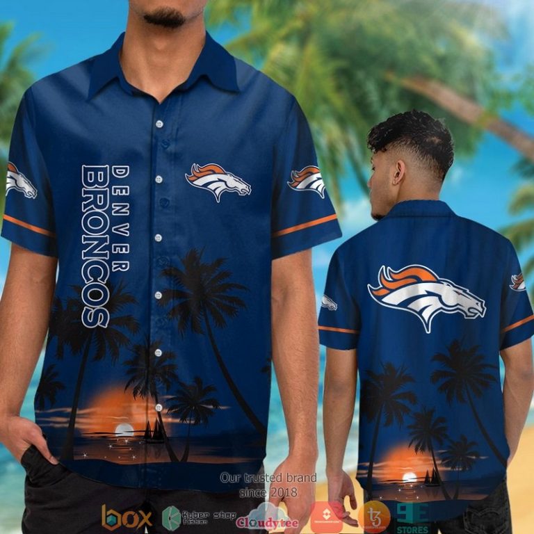 Denver Broncos Coconut Island Night Moon Hawaiian Shirt, Short - Hot Sale 2025 Denver Broncos Coconut Island Night Moon Hawaiian Shirt, Short - Hot Sale 2025