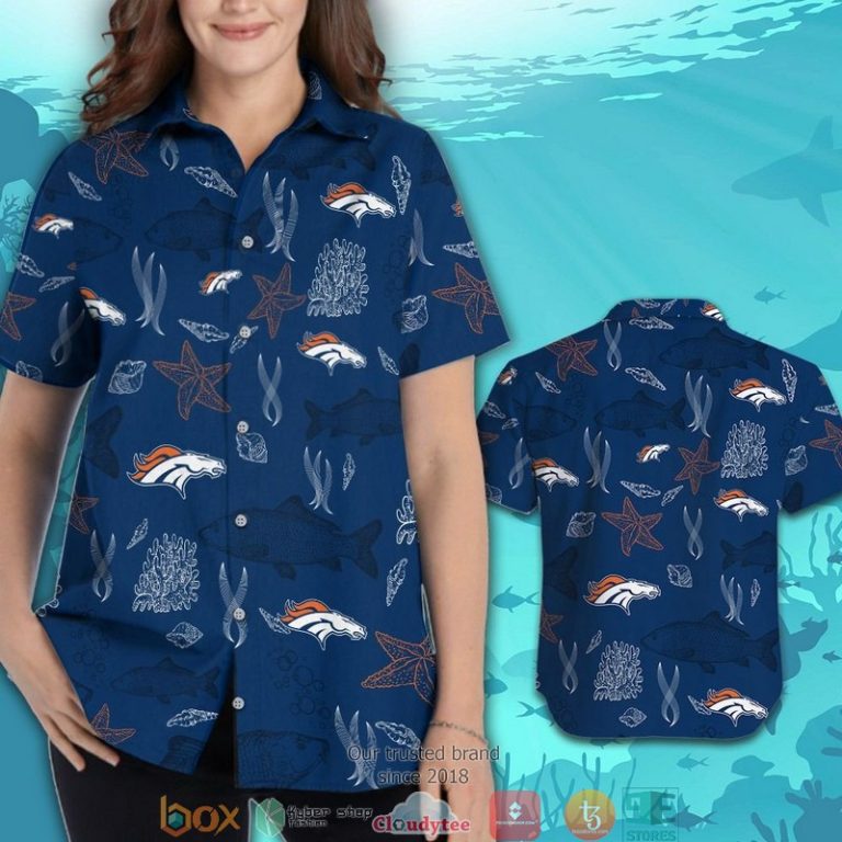 Denver Broncos Fish Ocean Pattern Hawaiian Shirt, Short - Hot Sale 2025
