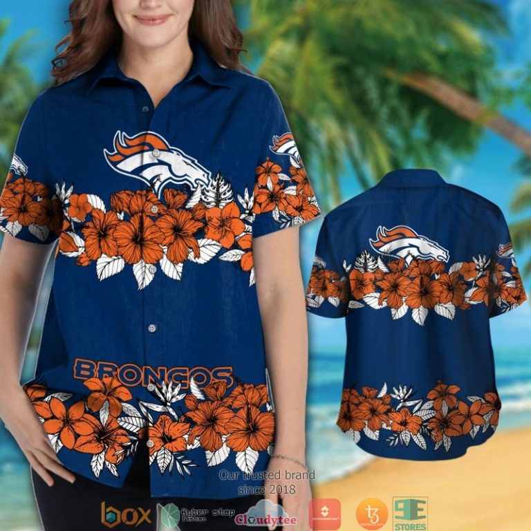 Denver Broncos Hibiscus Flower Line Hawaiian Shirt, Short - Hot Sale 2025 Denver Broncos Hibiscus Flower Line Hawaiian Shirt, Short - Hot Sale 2025
