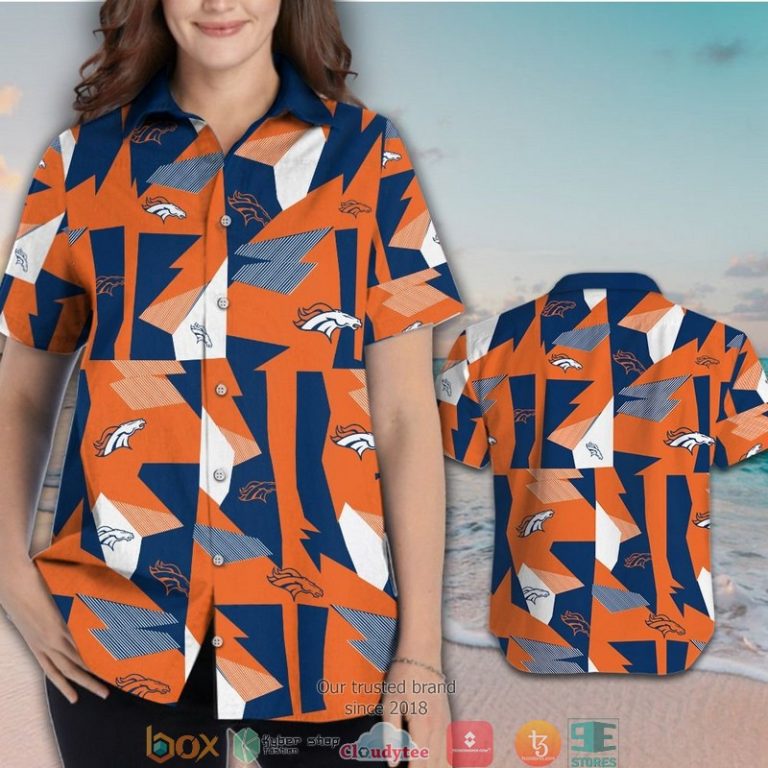 Denver Broncos Navy Orange Pattern Hawaiian Shirt, Short - Hot Sale 2025