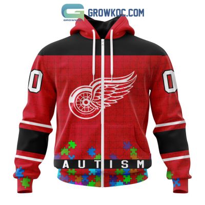 Detroit Red Wings NHL Special Unisex Kits Hockey Fights Against Autism Hoodie T Shirt