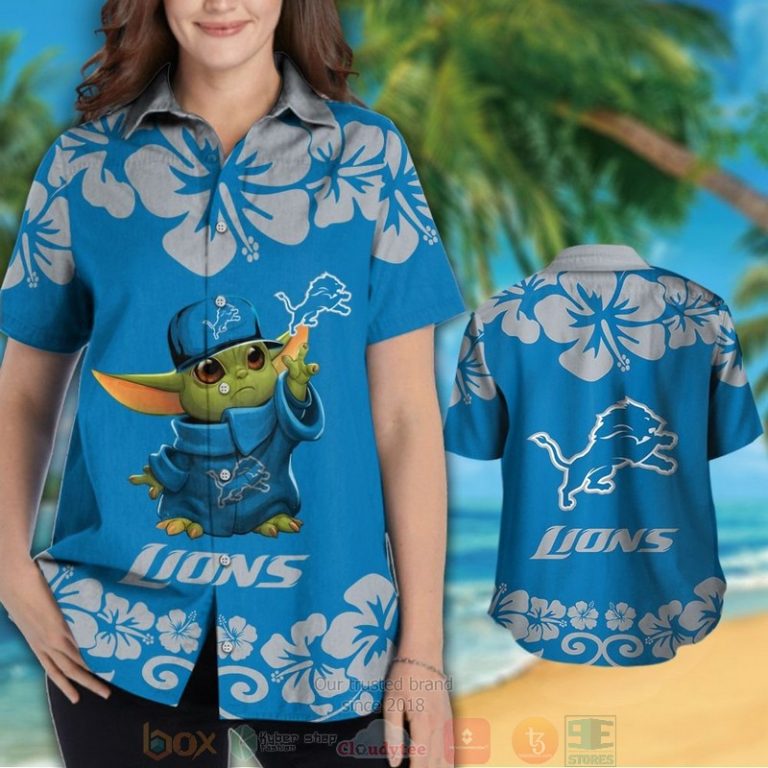 Detroit Lions Baby Yoda Hawaiian Shirt And Shorts - Hot Sale 2025