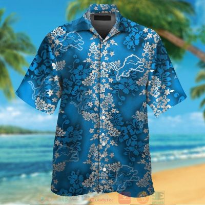 Detroit Lions Hibiscus Blue White Hawaii Shirt, Shorts - Hot Sale 2025