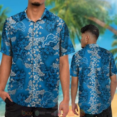 Detroit Lions Hibiscus Blue White Hawaii Shirt, Shorts - Hot Sale 2025