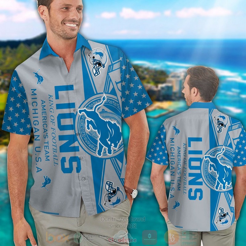 Detroit Lions King Of Football America?S Team Michigan Usa Hawaiian Shirt And Shorts - Hot Sale 2025