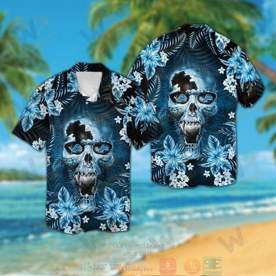 Detroit Lions Skull Hawaiian Shirt And Shorts - Hot Sale 2025