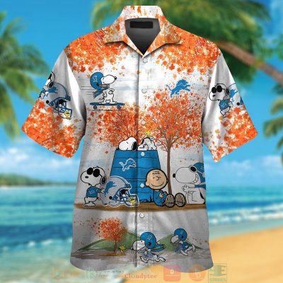 Detroit Lions Snoopy Charlie Brown Autumn Hawaiian Shirt And Shorts - Hot Sale 2025