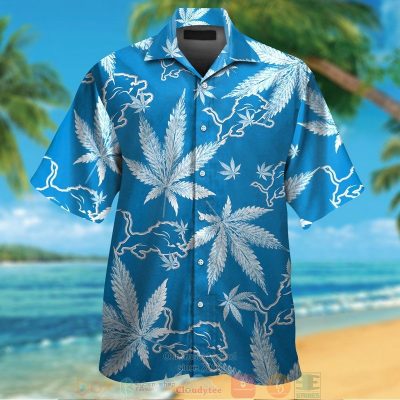 Detroit Lions Weed Blue Hawaiian Shirt And Shorts - Hot Sale 2025