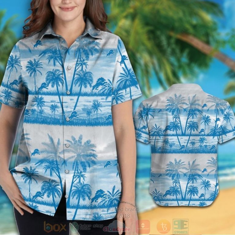 Detroit Lions Palm Tree Blue White Hawaiian Shirt And Shorts - Hot Sale 2025 Detroit Lions Palm Tree Blue White Hawaiian Shirt And Shorts - Hot Sale 2025