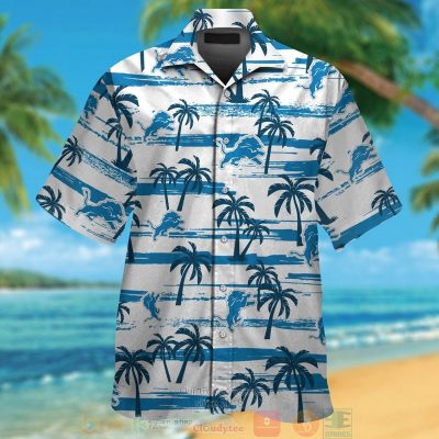Detroit Lions Palm Tree Hawaiian Shirt And Shorts - Hot Sale 2025