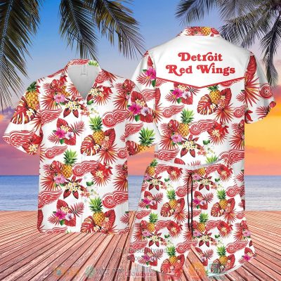 Detroit Red Wings Nhl Pineapple Hawaiian Shirt, Shorts - Hot Sale 2025