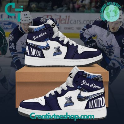 AHL Manitoba Moose Air Jordan 1 Sneakers - soulcals.com