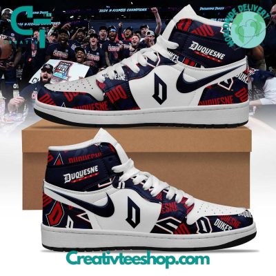 Duquesne Dukes Basketball Air Jordan 1 Sneaker - soulcals.com