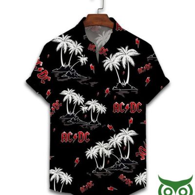 AC DC Coconut Black Flip Flops And Combo Hawaiian Shirt Shorts