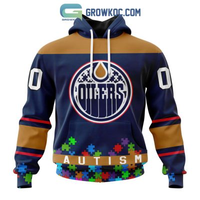 Edmonton Oilers NHL Special Unisex Kits Hockey Fights Against Autism Hoodie T Shirt
