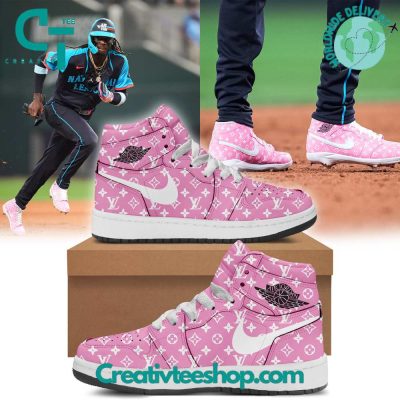 Elly De La Cruz Pink Louis Vuitton Air Jordan 1 Sneaker - soulcals.com