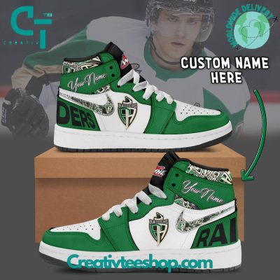 WHL Prince Albert Raiders Custom Name Air Jordan 1 Sneaker - soulcals.com