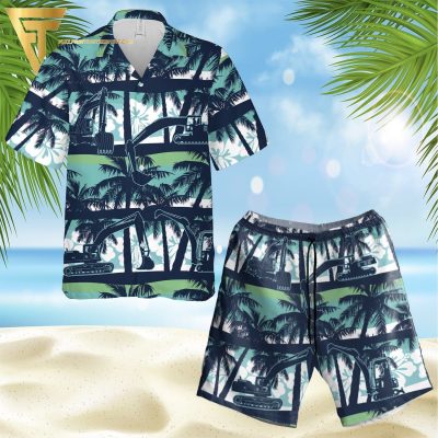 Excavator Green Coconut All Over Print Hawaiian Shirts And Beach Shorts - Hot Sale 2025