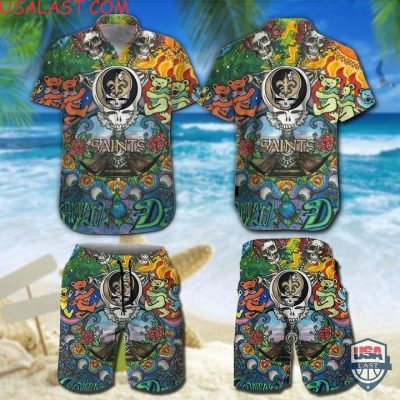 Nfl New Orleans Saints Grateful Dead Bears Hawaiian Shirt And Shorts - Hot Sale 2025
