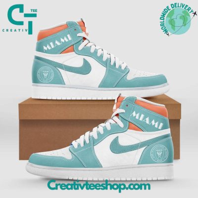 Inter Miami CF Lionel Messi Aqua 2024 Air Jordan 1 Sneaker - soulcals.com