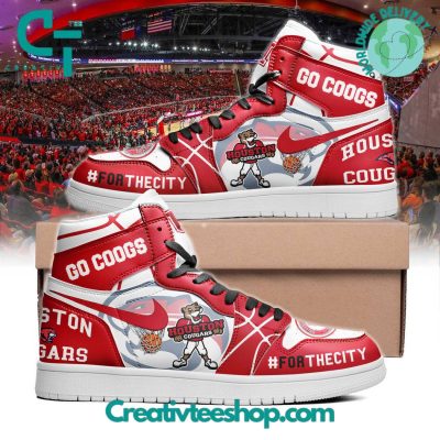 Houston Cougars Basketball Go Coogs Air Jordan 1 Sneaker - soulcals.com