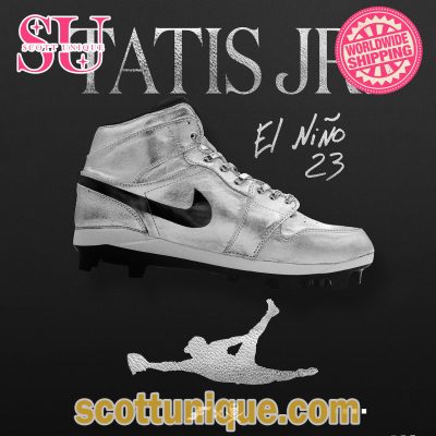Fernando Tat?s Jr. Silver Platinum Premium Air Jordan 1 High Top -Soulcals.com