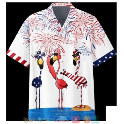 Flamingo Firework Independence Day Is Coming Hawaiian Shirt, Shorts - Hot Sale 2025