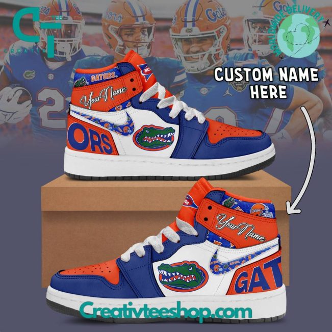 Florida Gators NCAA Custom Name Air Jordan 1 Sneaker - soulcals.com