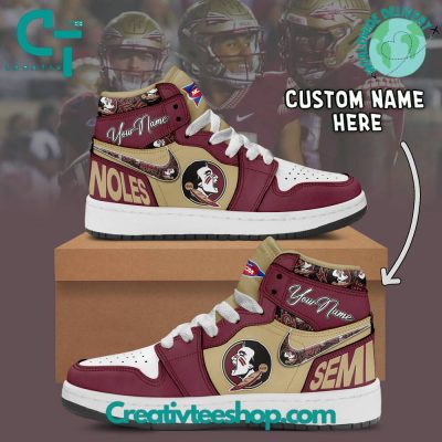 Florida State Seminoles NCAA Custom Name Air Jordan 1 Sneaker - soulcals.com