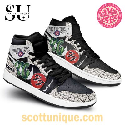 Foo Fighter Snack Black Nike Air Jordan 1 High Top Sneakers -Soulcals.com