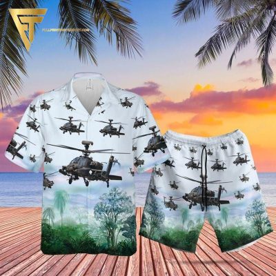 Forest Us Army Boeing Ah-64 Apache All Over Print Hawaiian Shirts And Beach Shorts - Hot Sale 2025