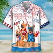 French Bulldog Independence In Comping White Hawaiian Shirt Shorts.jpg - demo10