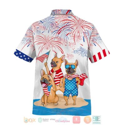 French Bulldog Independence In Comping White Hawaiian Shirt, Shorts - Hot Sale 2025