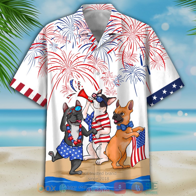 French Bulldog Three Color Independence In Coming Hawaiian Shirt, Shorts - Hot Sale 2025