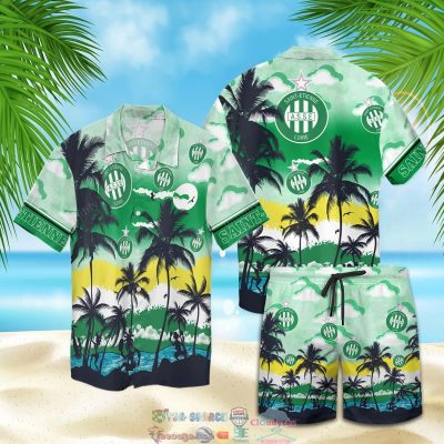 As Saint-Etienne Fc Palm Tree Hawaiian Shirt Beach Shorts - Hot Sale 2025