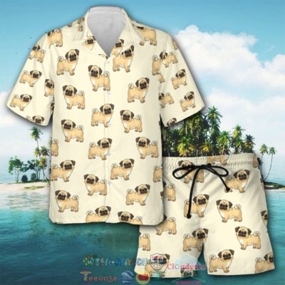 Pug Fabric Cute Art Hawaiian Shirt And Shorts - Hot Sale 2025