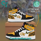 Georgia Tech Yellow Jackets NCAA Custom Name Air Jordan 1 Sneaker - soulcals.com