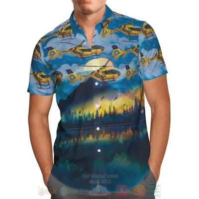 German Adac Luftrettung Eurocopter Ec-135P-2 Hawaiian Shirt, Short - Hot Sale 2025