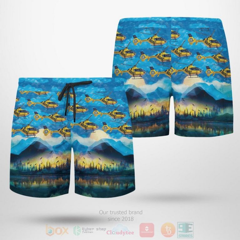 German Adac Luftrettung Eurocopter Ec-135P-2 Hawaiian Shirt, Short - Hot Sale 2025